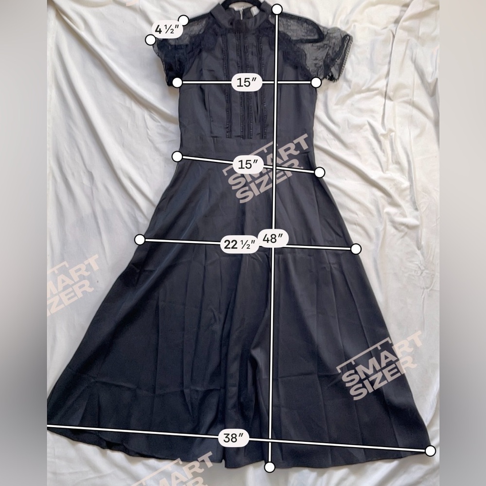 Liquorish Black Lace Midi Dress Goth Victorian Romantic Cocktail Size 6 - Picture 6 of 8